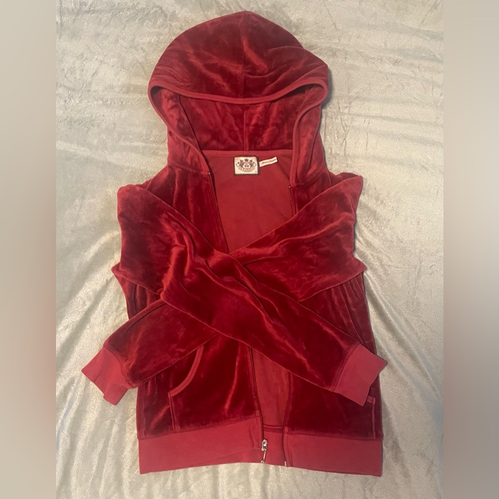 Vintage Juicy Couture No 1 Juicy Cropped Hoodie Size Medium